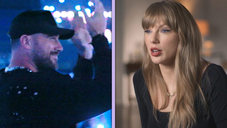 Taylor Swift Reacts to Travis Kelce's Eras Tour Surprise in 'The End of an Era' Sneak Peek